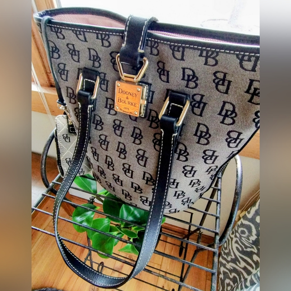 Dooney & Bourke Brown/Black Monogram Tote